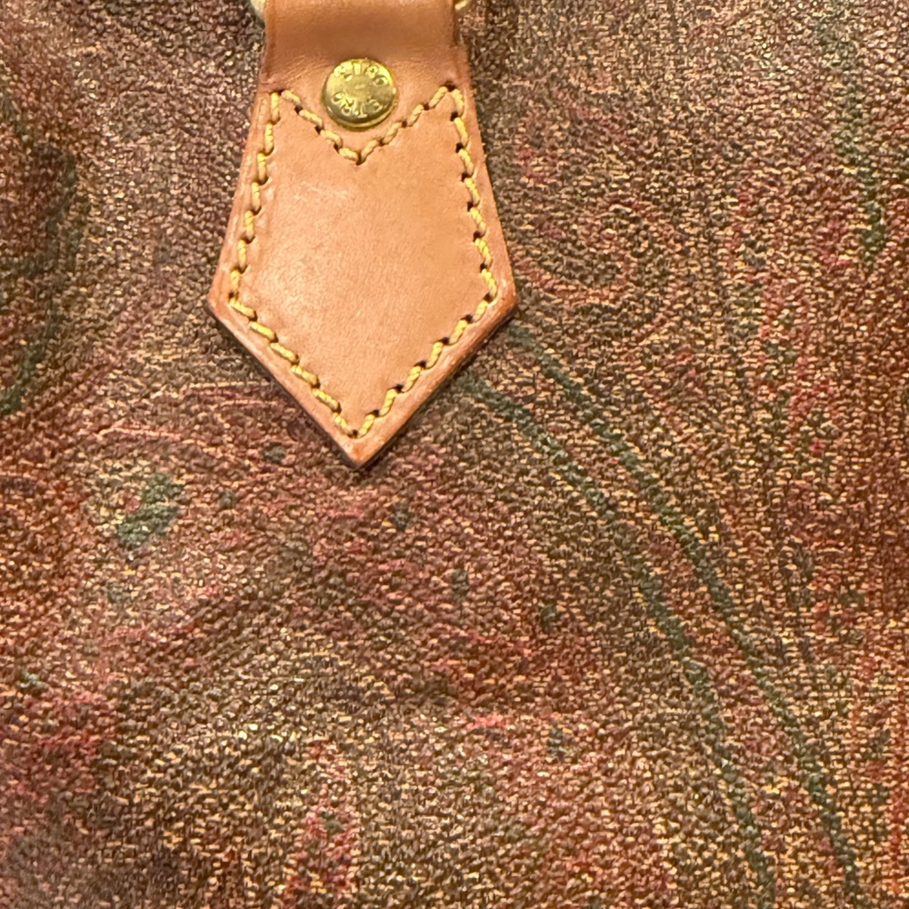 Vintage ETRO A Gorgeous EUC Paisley Print Luxury Italian Leather Satchel - Picture 4 of 14